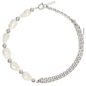 Justine Clenquet Freshwater Pearl and Double Link Necklace